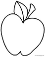 Lamina para colorear Dibujos de Frutas. Manzanas